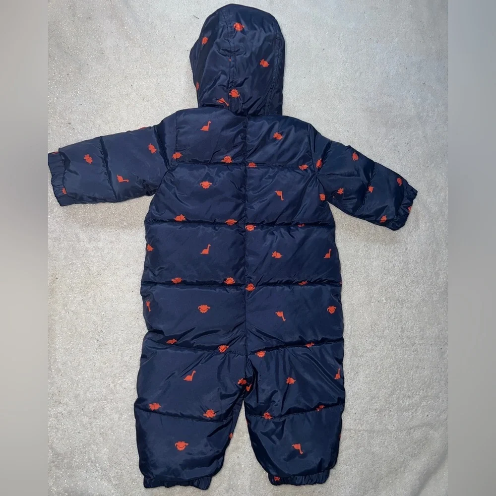 GAP Baby Winter Puffer Onesie Bodysuit | Size 6 - 12 Months | Blue | Orange |
